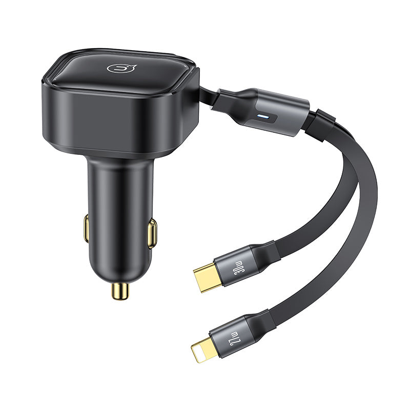 USAMS US-CC219 C41 PD 30W Phone Fast Charging Car Charger with Type-C / 8-Pin Cable USAMS US-CC219 C41 PD 30W Phone Fast Charging Car Charger with Type-C / 8-Pin Cable
